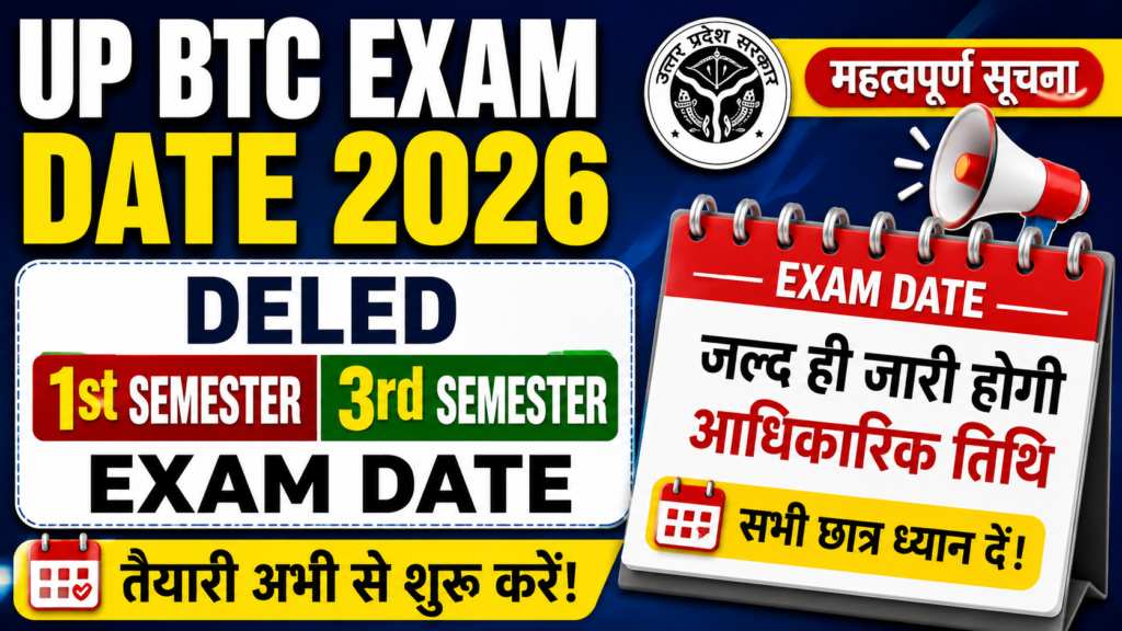 UP BTC Exam Date 2026
